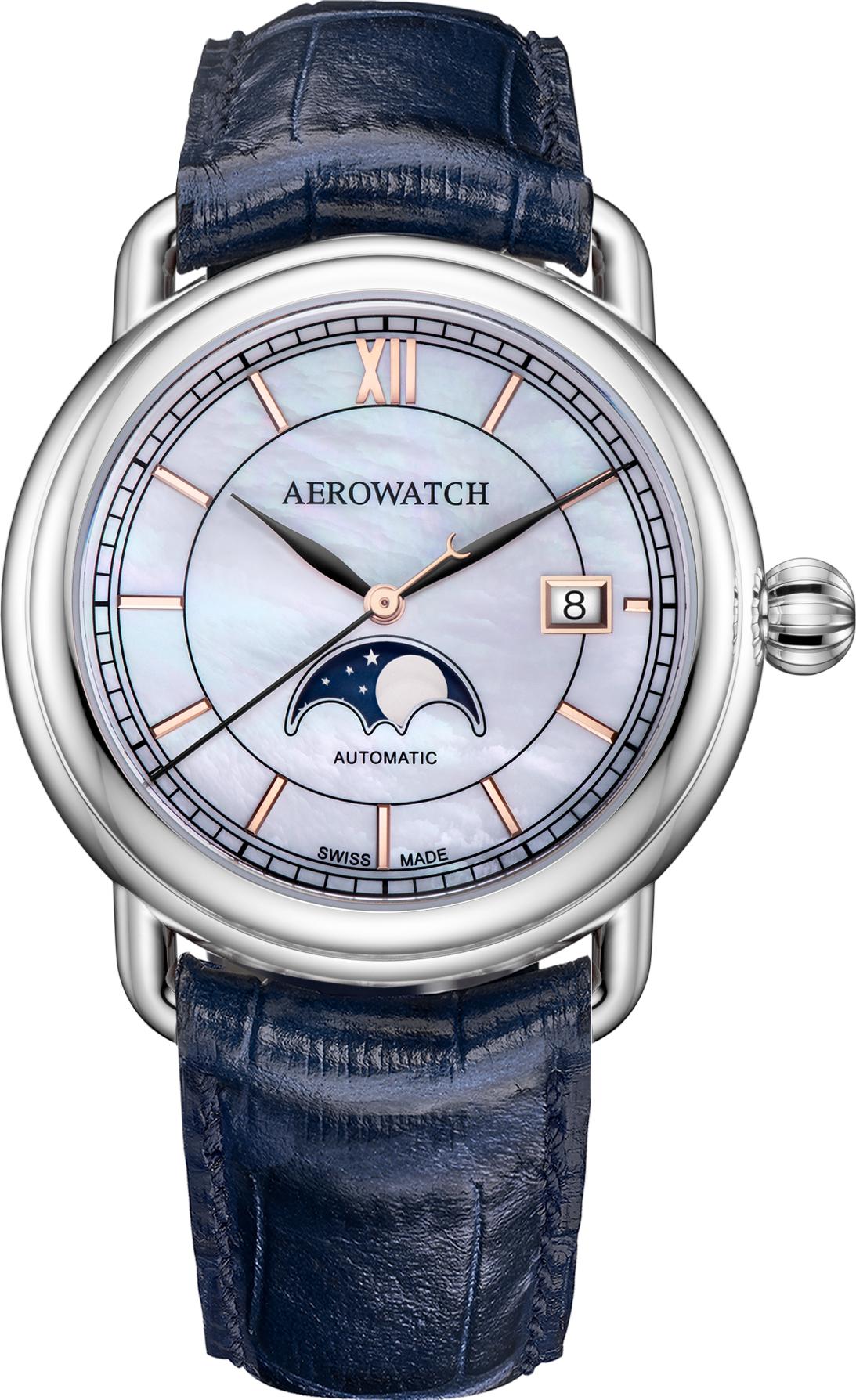 Aerowatch 1942 A 77983 AA02 BR BLEU Orologio automatico uomo