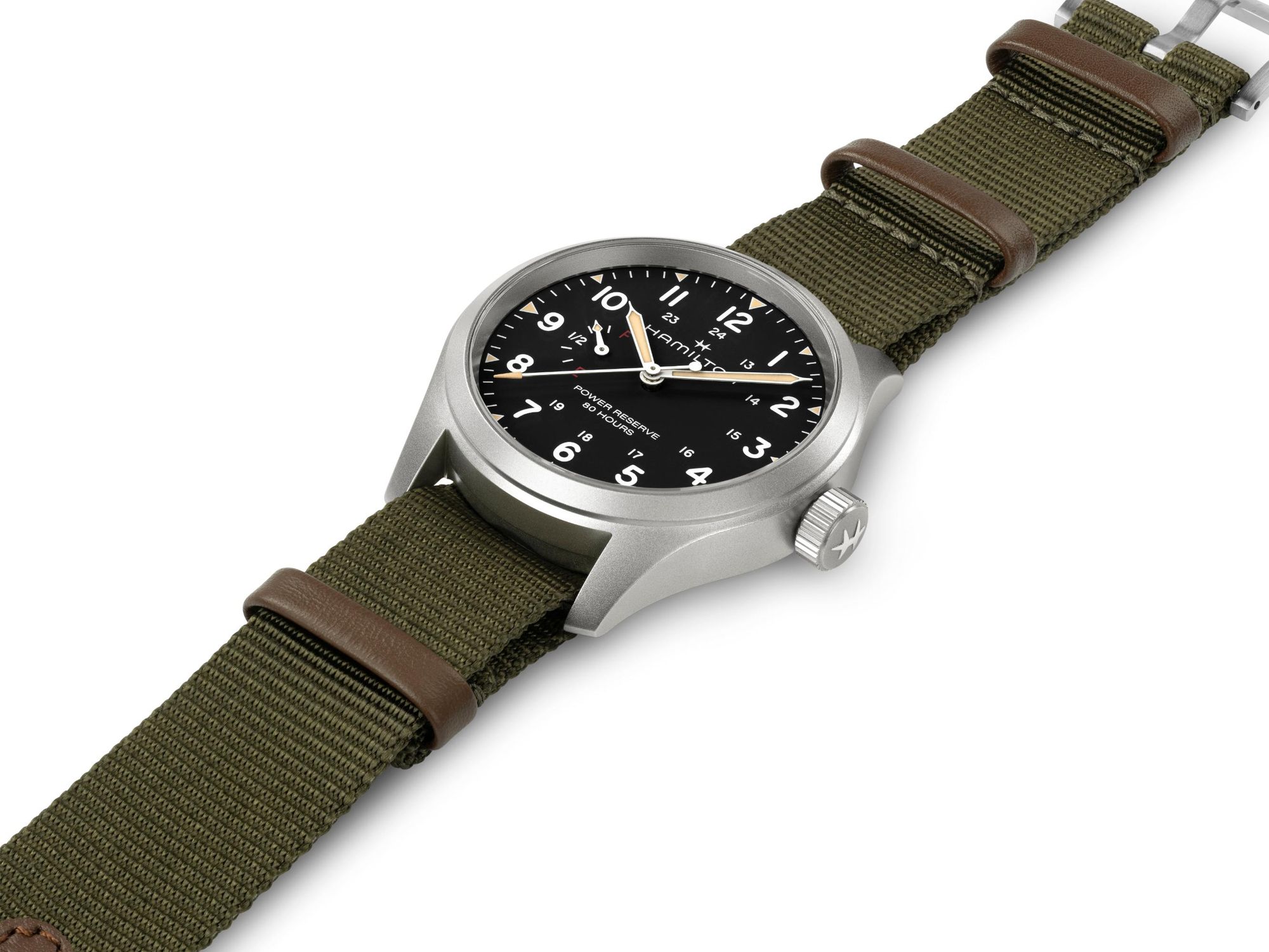 Hamilton Khaki Field Mechanical Power Reserve H69509930 Reloj Automático para hombres Reserve de marcha de 80 horas