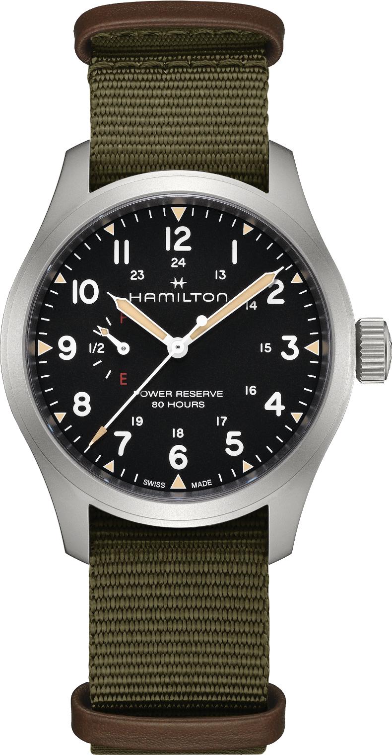 Hamilton Khaki Field Mechanical Power Reserve H69509930 Reloj Automático para hombres Reserve de marcha de 80 horas