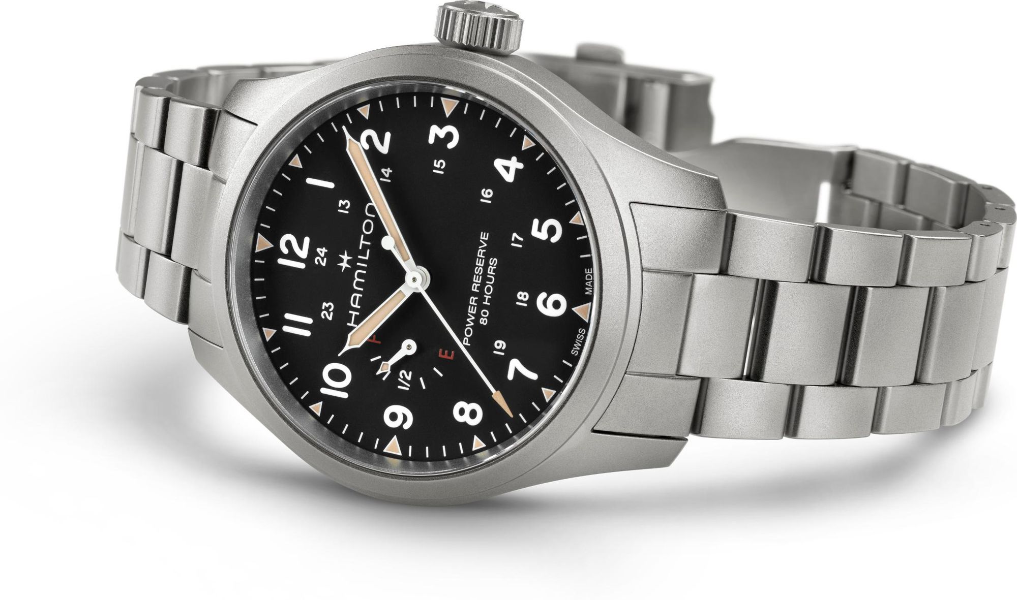 Hamilton Khaki Field Mechanical Power Reserve H69509130 Reloj Automático para hombres Reserve de marcha de 80 horas