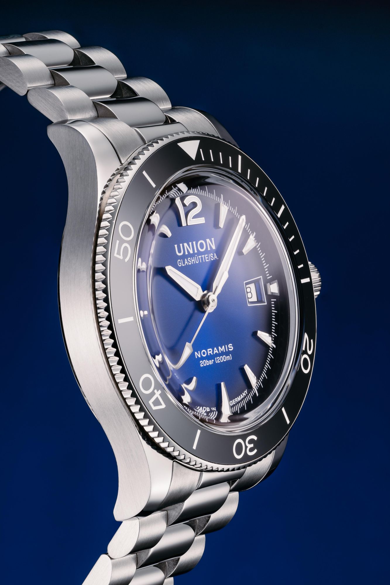 Union Glashütte Noramis Datum Sport D012.907.11.047.02 Heren armbandhorloge geschroefde kroon