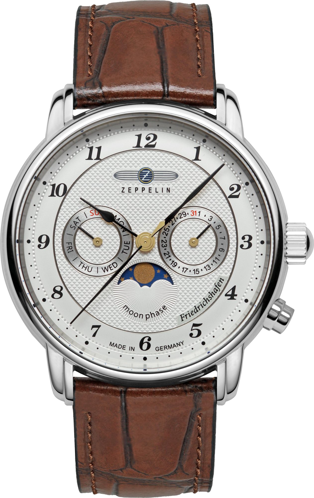 Zeppelin Friedrichshafen 85361 Montre-Bracelet pour hommes Indicateur de la phase de la lune