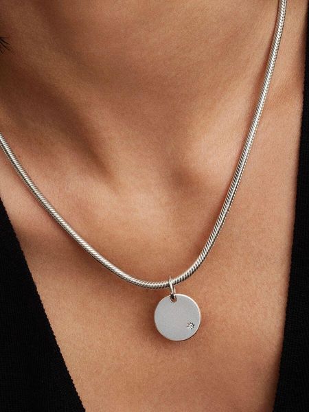 Pandora Gravierbarer Anhänger mit im Labor gezüchtetem Diamanten 394012C01 Damenhalskette Pandora Gravierbarer Anhänger mit im Labor gezüchtetem Diamanten 394012C01 Damenhalskette