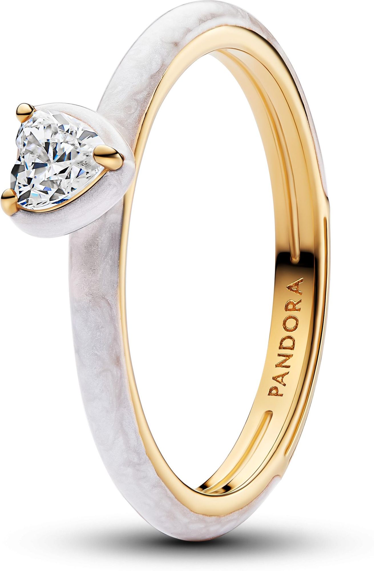 Pandora Weißes Chakra Herz Ring 163088C01 Anillo para mujeres