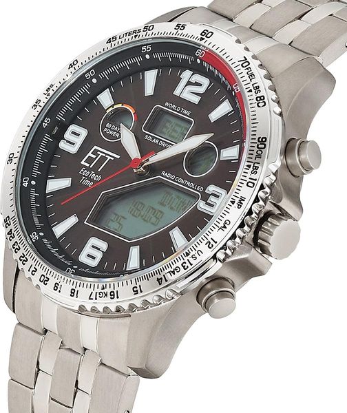 Eco Tech Time Professional World Timer Titan EGT-11720-22M Herrenfunkuhr Eco Tech Time Professional World Timer Titan EGT-11720-22M Herrenfunkuhr