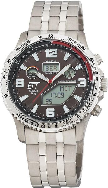 Eco Tech Time Professional World Timer Titan EGT-11720-22M Herrenfunkuhr Eco Tech Time Professional World Timer Titan EGT-11720-22M Herrenfunkuhr
