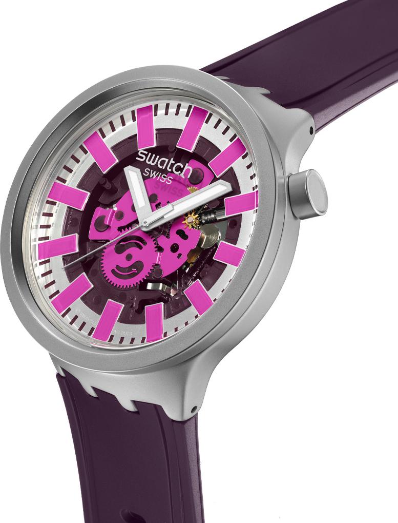 Swatch AUDACIOUS ACAI SB07S120 Unisex horloge Swatch AUDACIOUS ACAI SB07S120 Unisex horloge