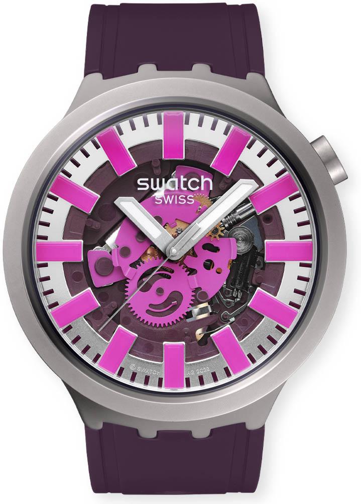 Swatch AUDACIOUS ACAI SB07S120 Unisex horloge Swatch AUDACIOUS ACAI SB07S120 Unisex horloge