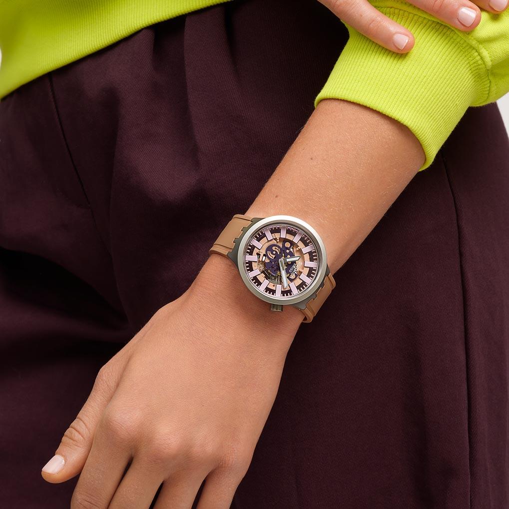 Swatch TERRACOTTA TIDE SB07S119 Unisex horloge Swatch TERRACOTTA TIDE SB07S119 Unisex horloge