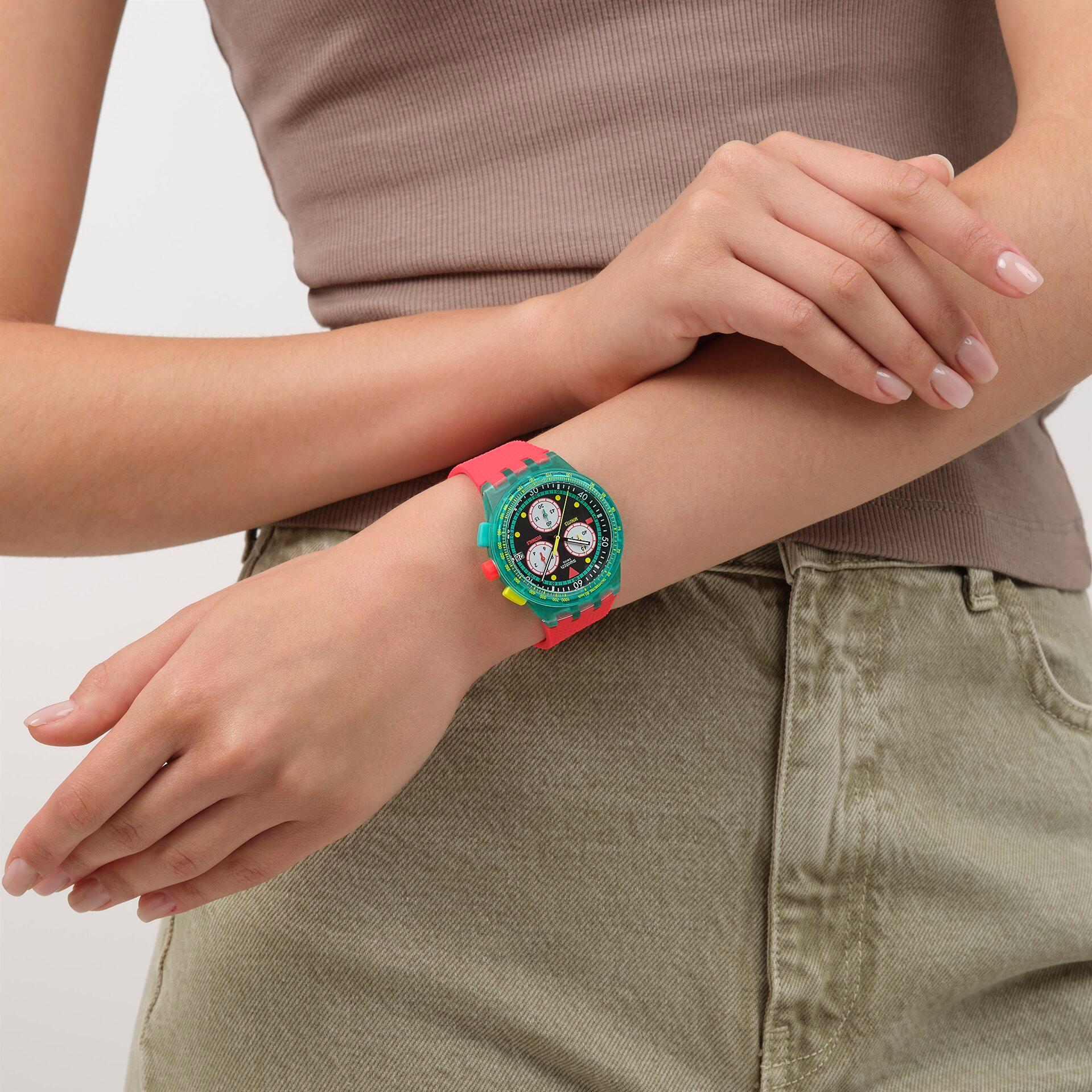 Swatch SWATCH NEON EMERALD CHRONO SUSG409 Orologio unisex Swatch SWATCH NEON EMERALD CHRONO SUSG409 Orologio unisex