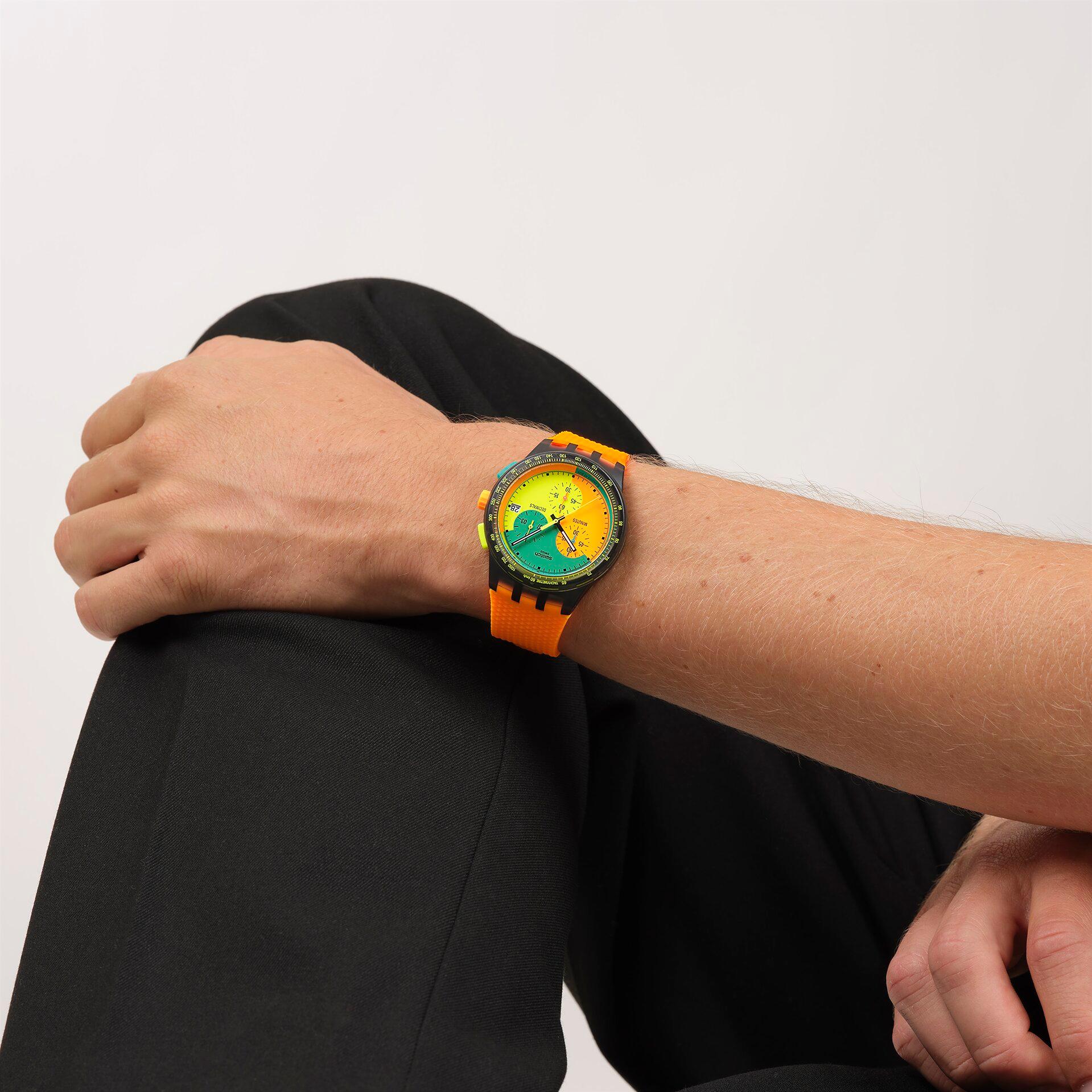 Swatch SWATCH NEON SIGNAL FLAG SUSB422 Orologio unisex Swatch SWATCH NEON SIGNAL FLAG SUSB422 Orologio unisex