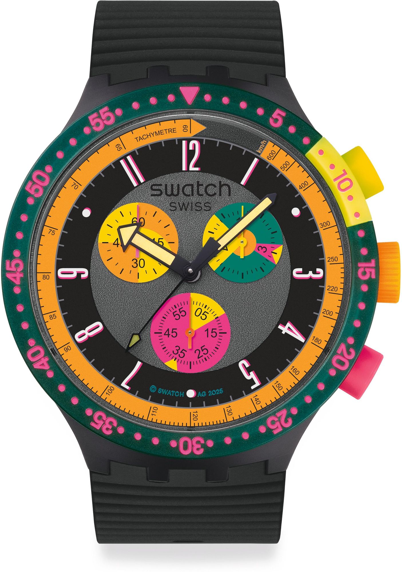 Swatch SWATCH NEON SEPPIA SB02B104 Unisex horloge Swatch SWATCH NEON SEPPIA SB02B104 Unisex horloge