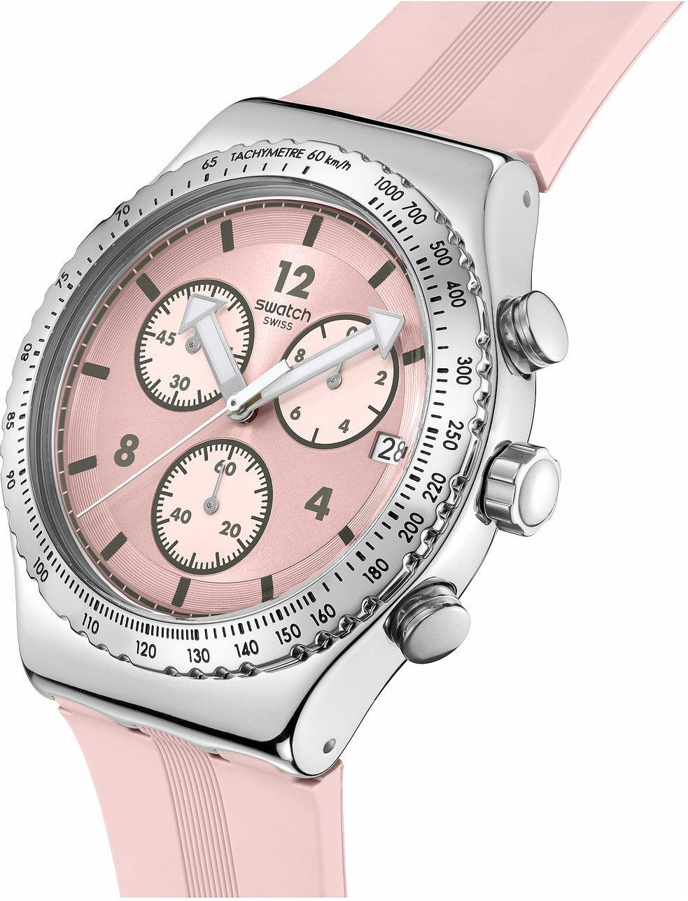 Swatch POPPINGLY PINK YVS532 Heren armbandhorloge Swatch POPPINGLY PINK YVS532 Heren armbandhorloge