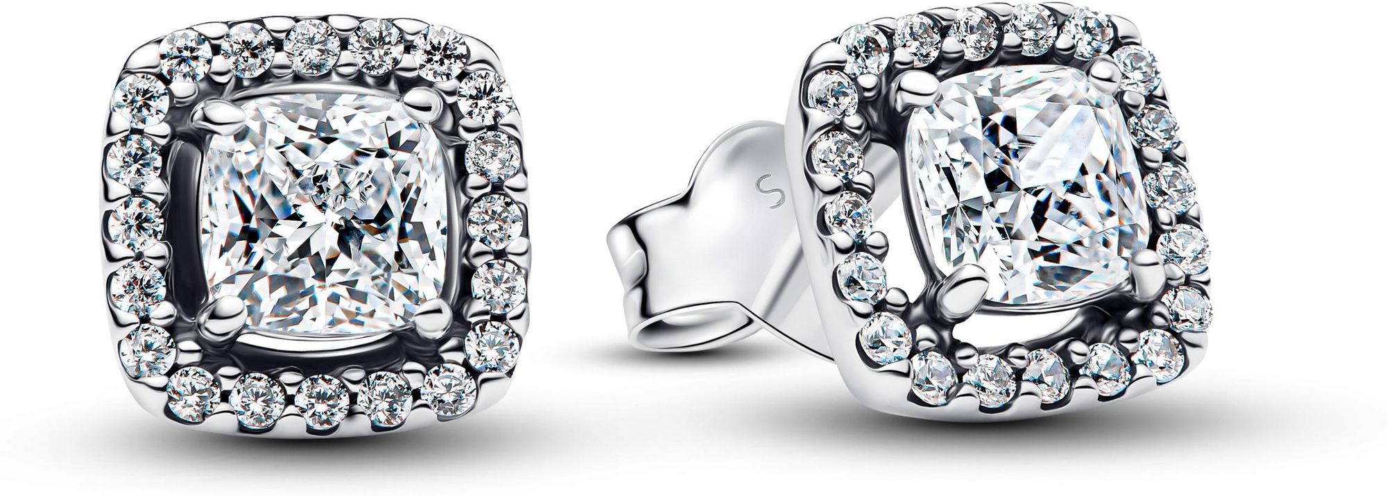 Pandora Quadratische Strahlenkranz Ohrstecker 293551C02 Oorbellen