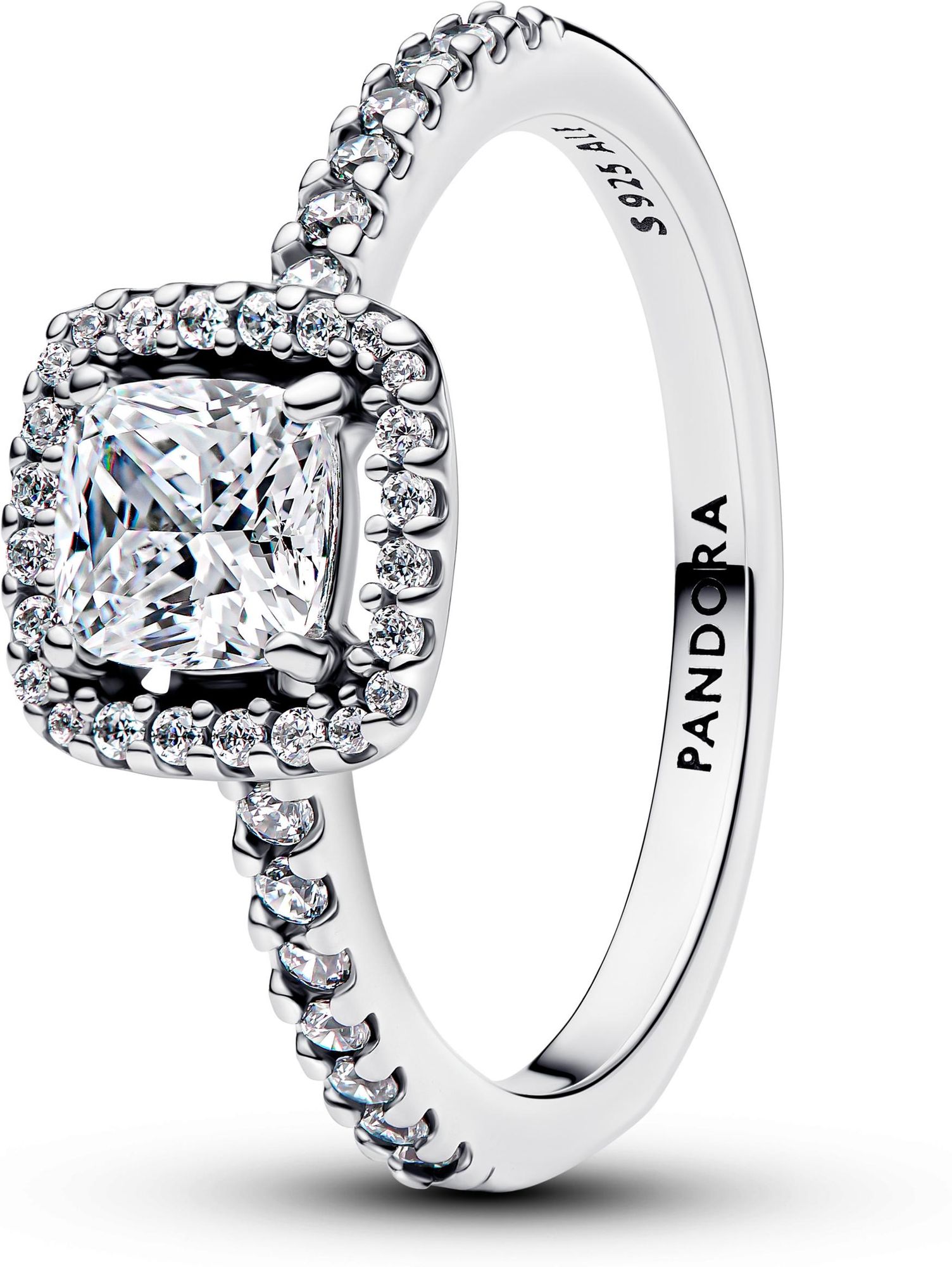 Pandora Funkelnder Quadratischer Strahlenkranz Ring 193555C02 Damesring