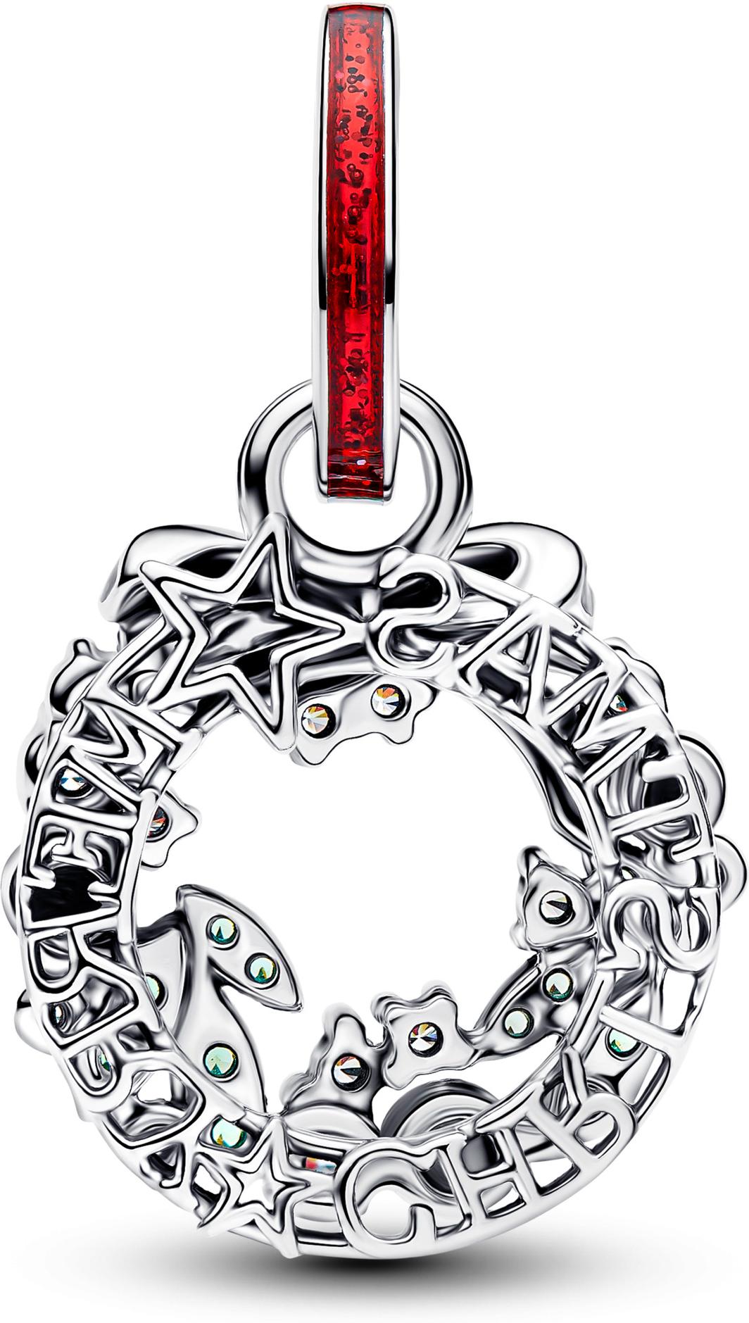 Pandora Weihnachtskranz Doppelter Charm-Anhänger 794238C01 Pendentif Charm