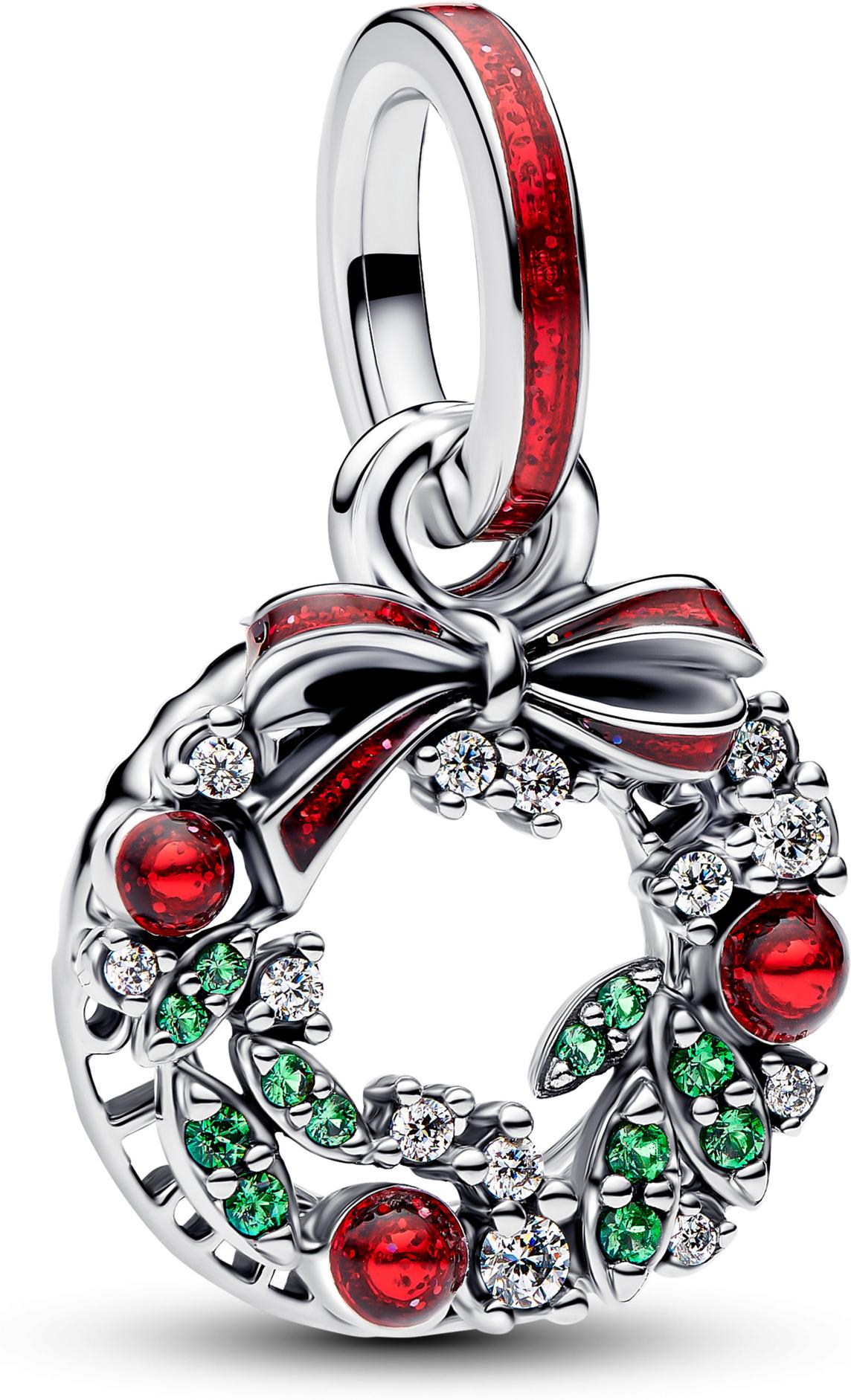 Pandora Weihnachtskranz Doppelter Charm-Anhänger 794238C01 Pendentif Charm