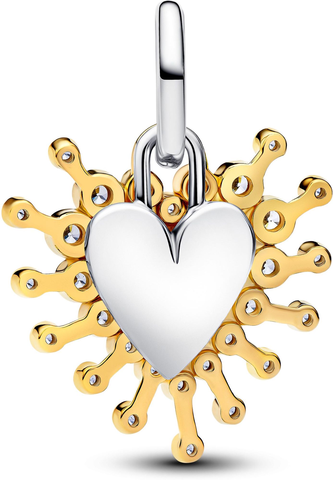 Pandora Strahlendes Herz Doppelter Charm-Anhänger 764141C01 Pendentif Charm