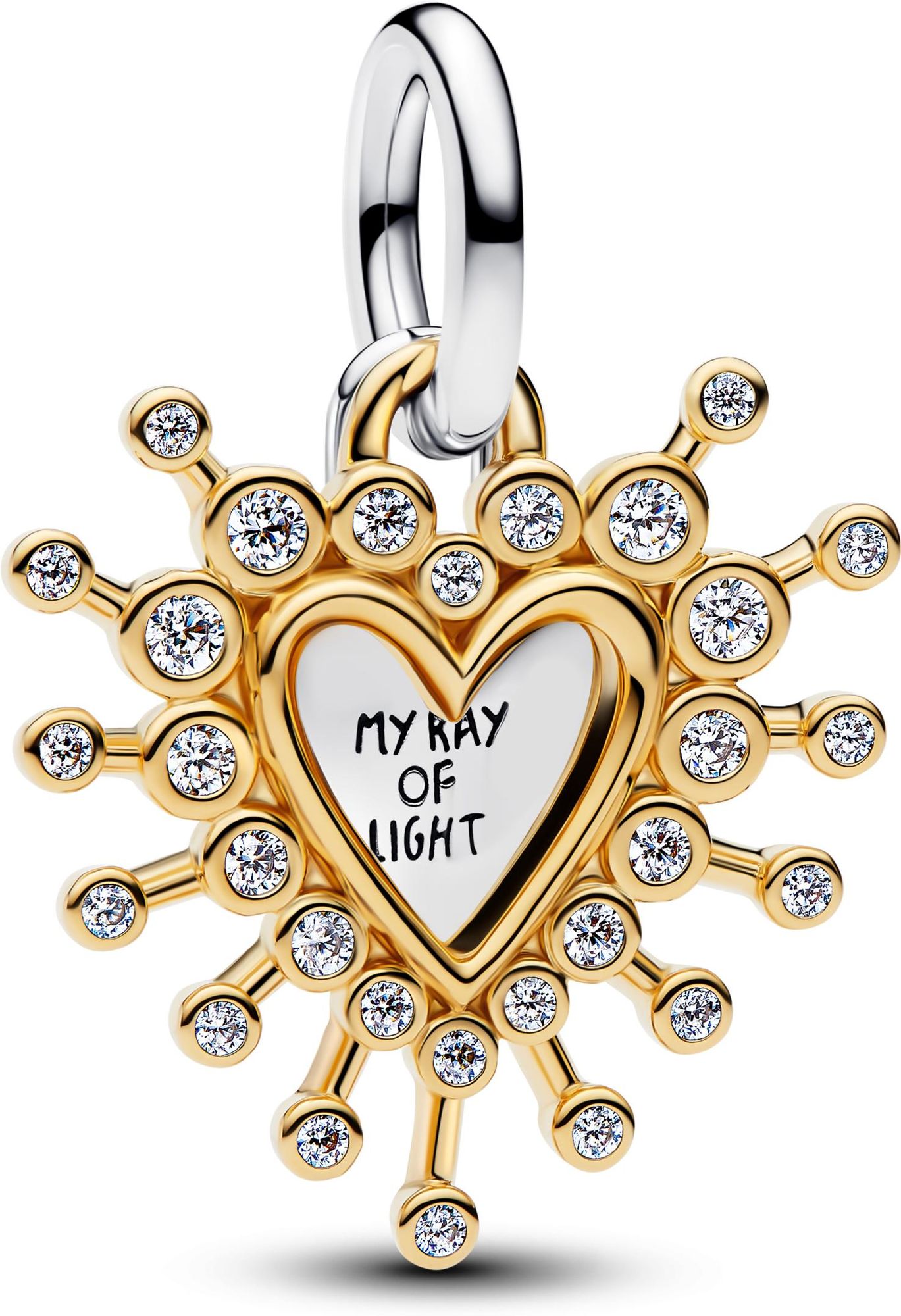 Pandora Strahlendes Herz Doppelter Charm-Anhänger 764141C01 Pendentif Charm