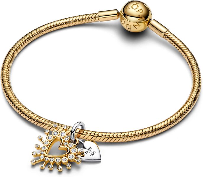 Pandora Strahlendes Herz Doppelter Charm-Anhänger 764141C01 Charm Anhänger Pandora Strahlendes Herz Doppelter Charm-Anhänger 764141C01 Charm Anhänger