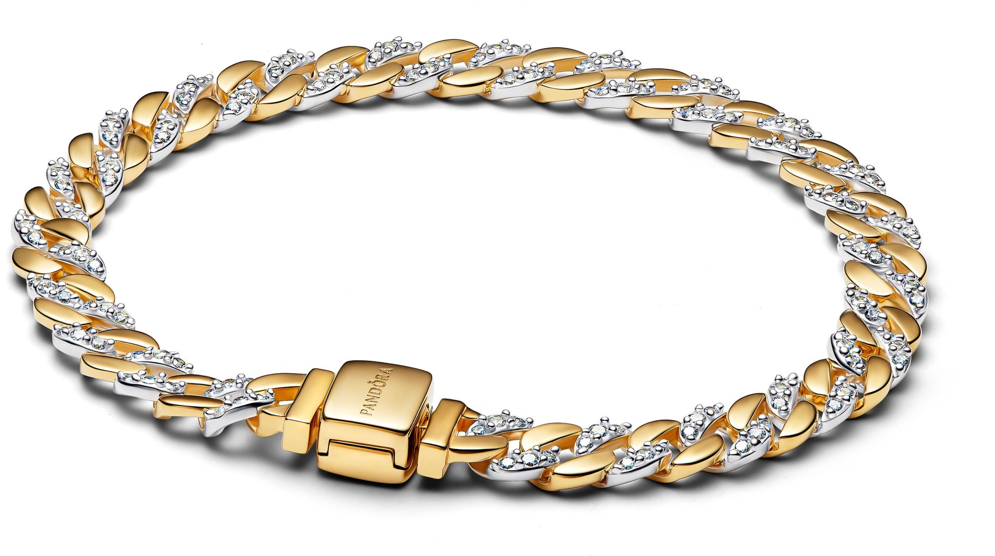 Pandora Bicolor Pavé Cuban-Kettenarmband 564229C01 Damenarmband