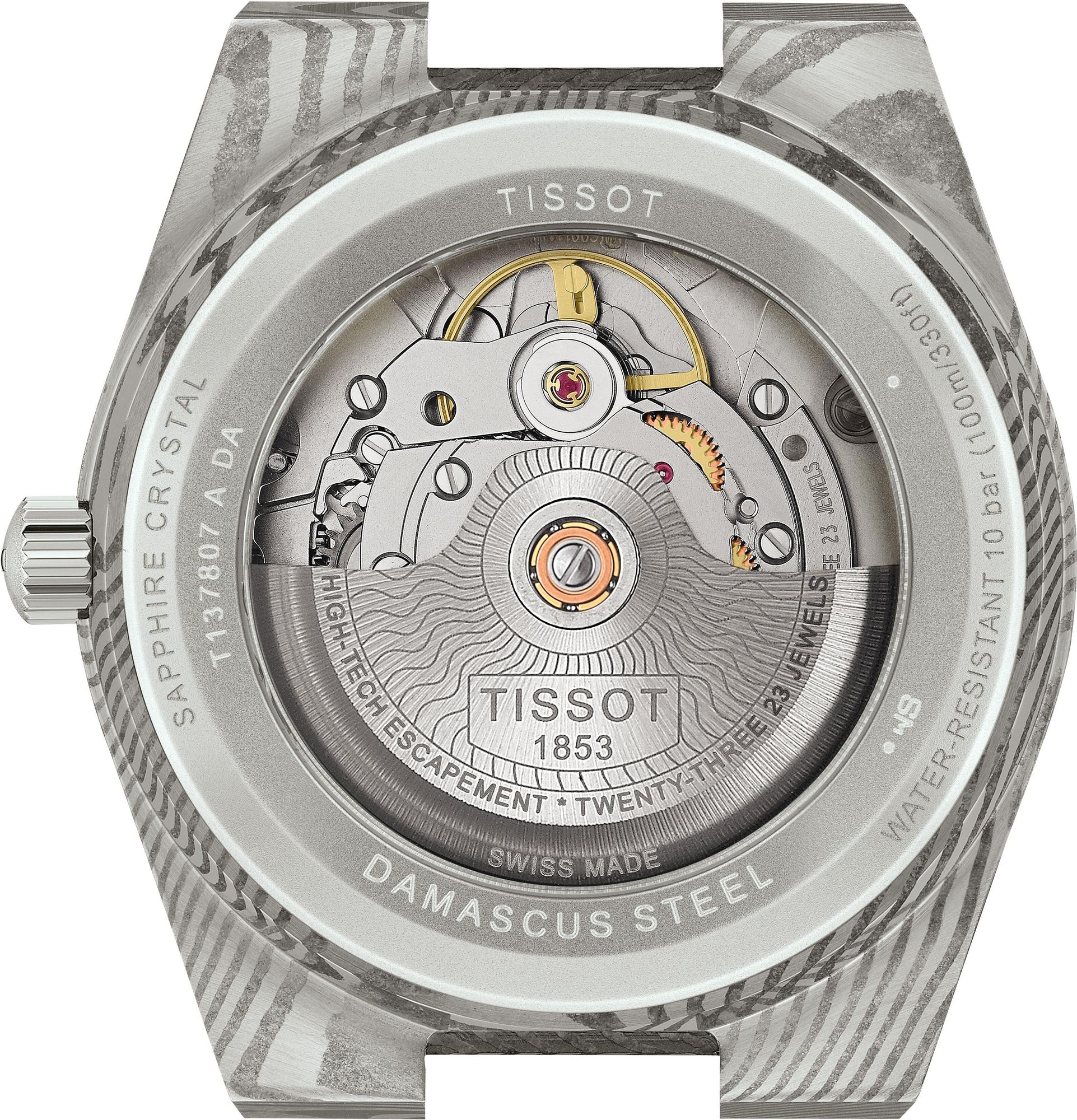 Tissot PRX POWERMATIC 8О DAMASCUS STEEL 38MM T137.807.96.081.00 Automatisch horloge Design highlight