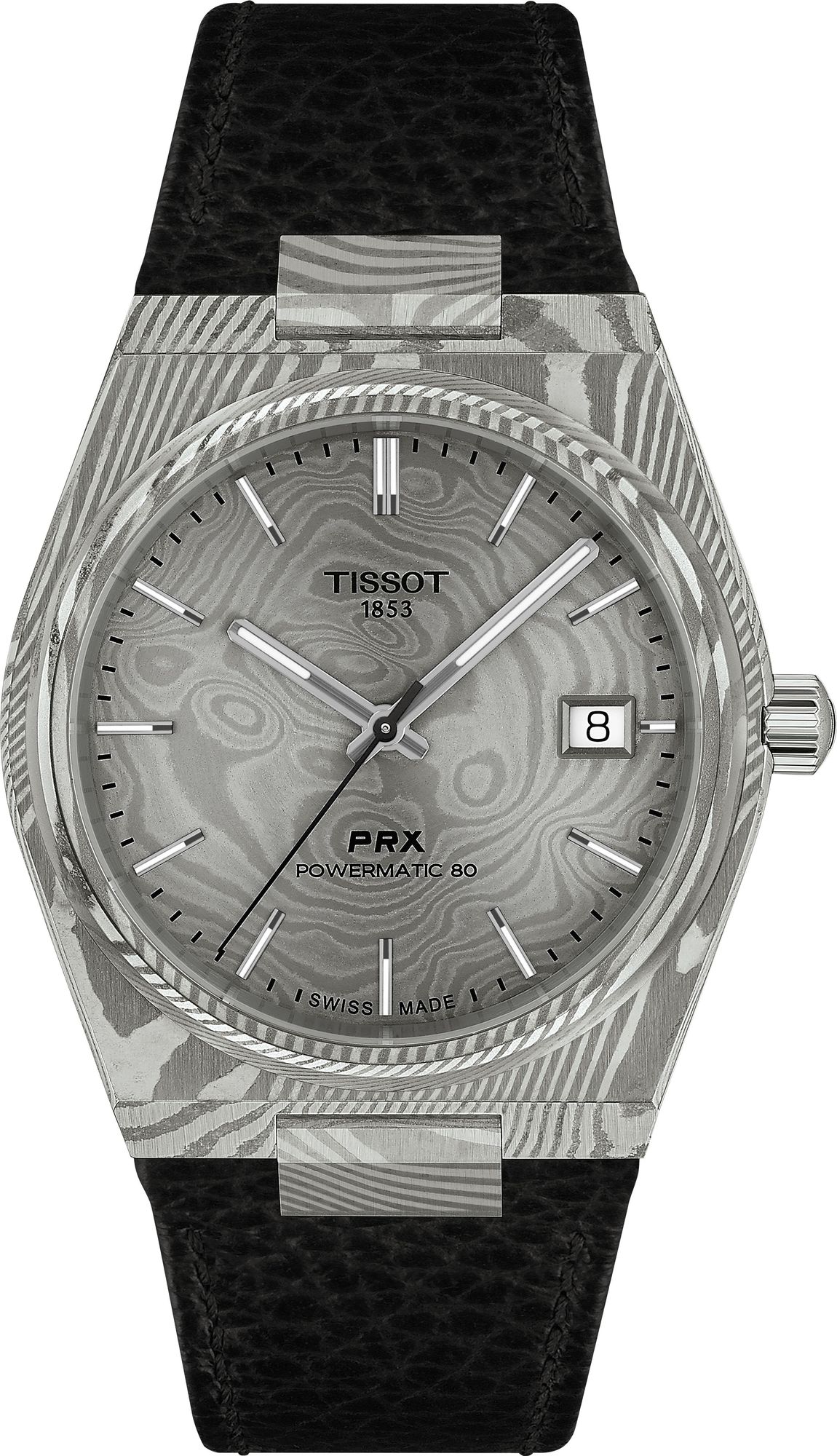 Tissot PRX POWERMATIC 8О DAMASCUS STEEL 38MM T137.807.96.081.00 Automatisch horloge Design highlight