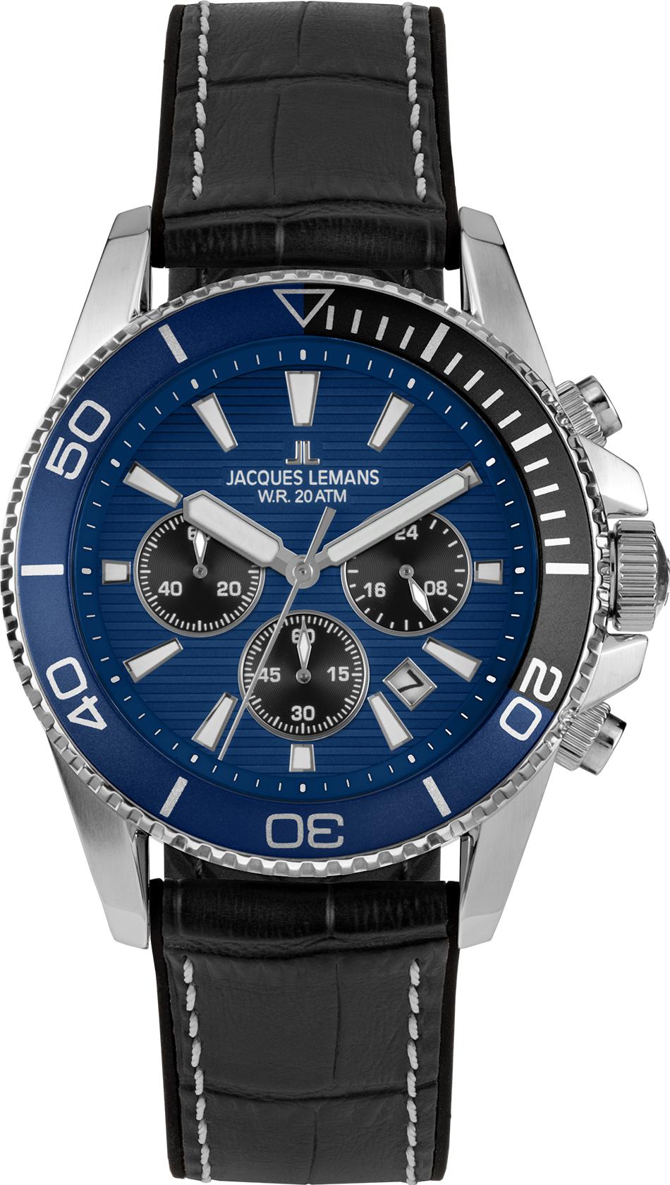 Jacques Lemans Liverpool Diver 1-2206B Cronógrafo para hombres