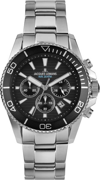 Jacques Lemans Liverpool Diver 1-2206G Herenchronograaf Duikhorloge Jacques Lemans Liverpool Diver 1-2206G Herenchronograaf Duikhorloge