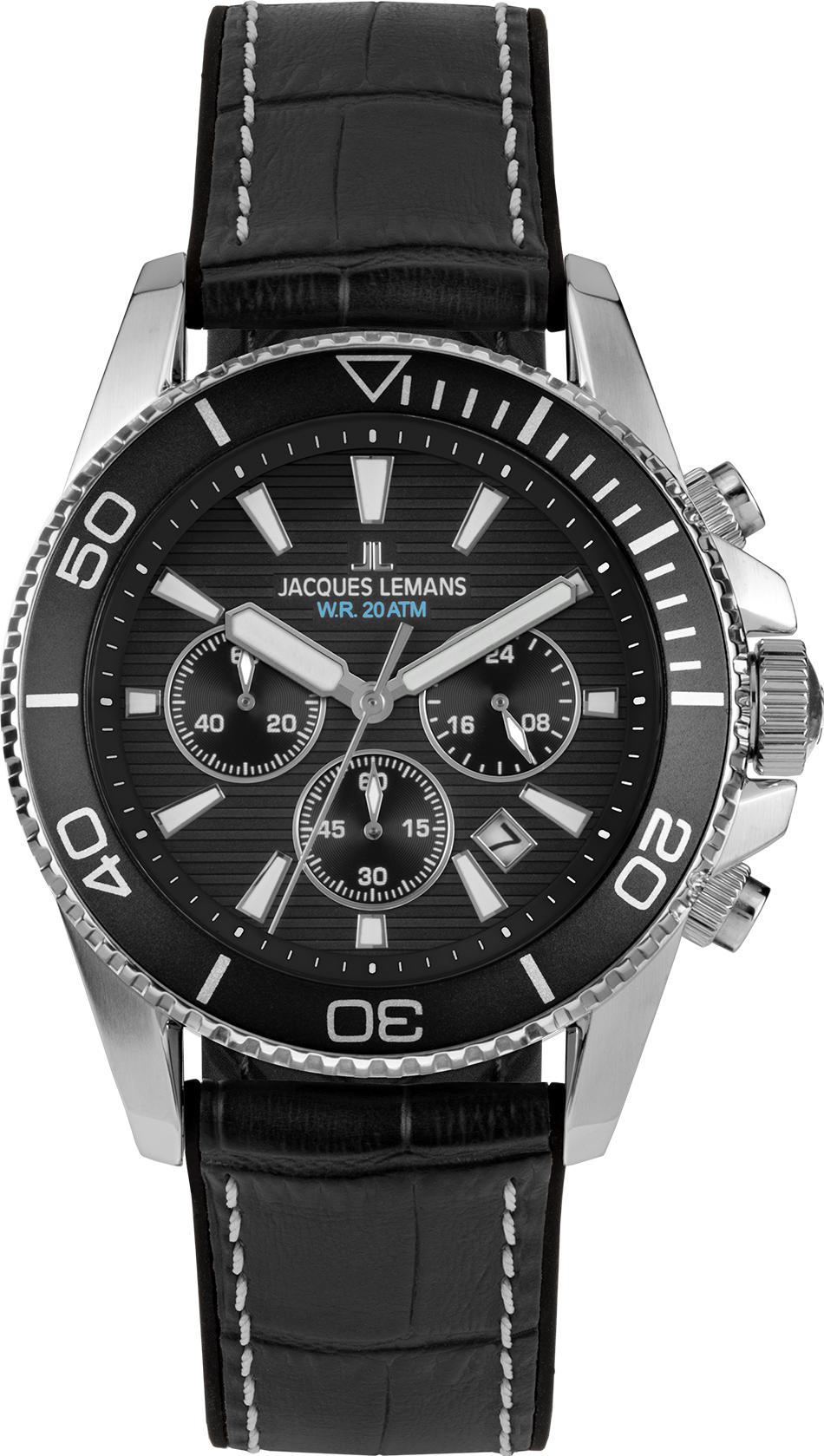 Jacques Lemans Liverpool Diver 1-2206A Herenchronograaf Jacques Lemans Liverpool Diver 1-2206A Herenchronograaf