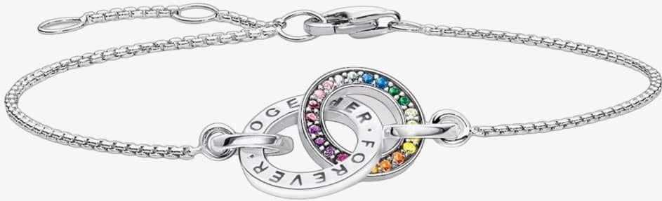 Thomas Sabo Sparkling Rainbow & Sun A1551-318-7-L19V Bracelet pour femmes