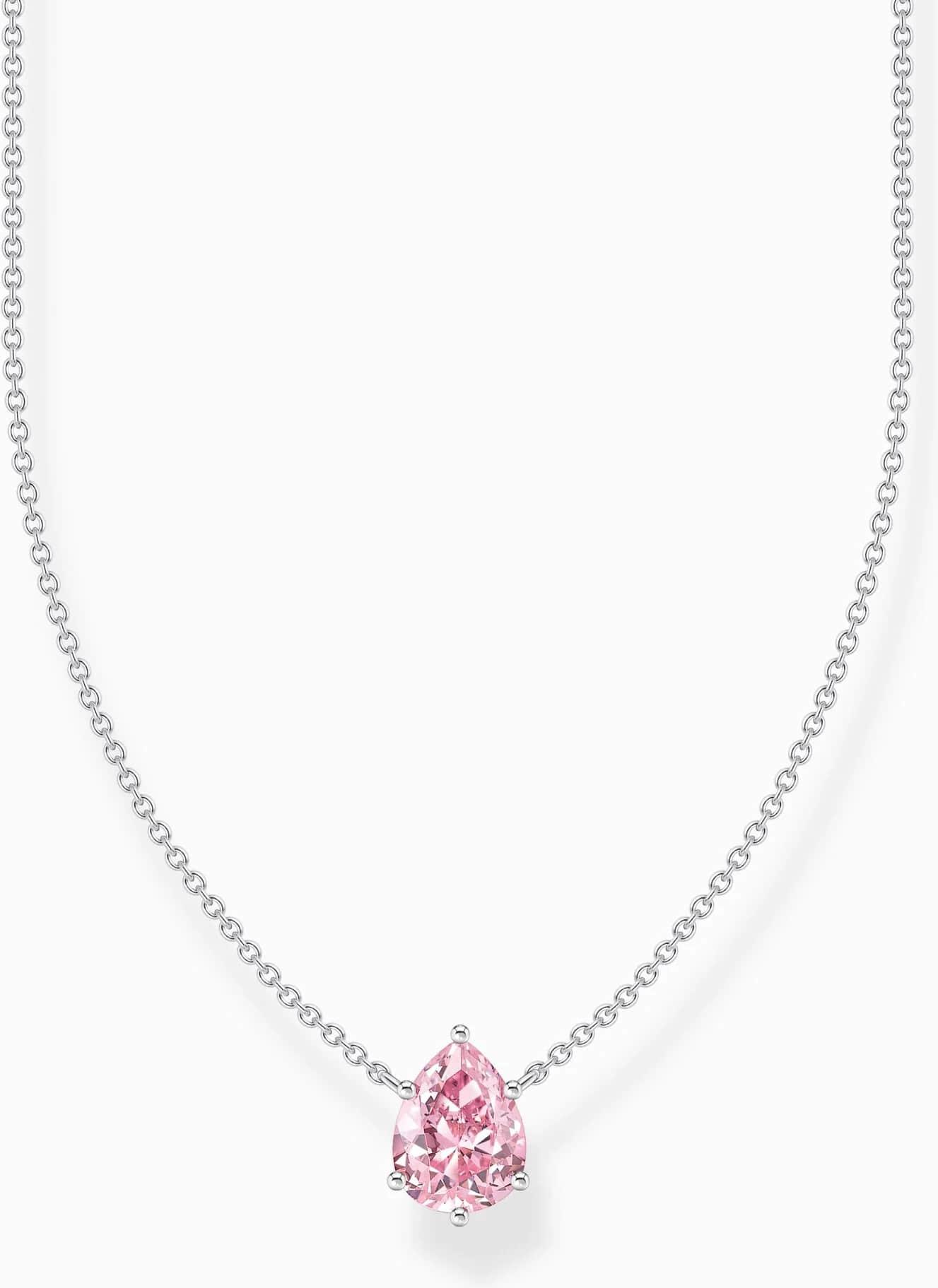 Thomas Sabo Sparkling Pink KE2213-051-9-L45V Chaîne de cou pour femmes Thomas Sabo Sparkling Pink KE2213-051-9-L45V Chaîne de cou pour femmes