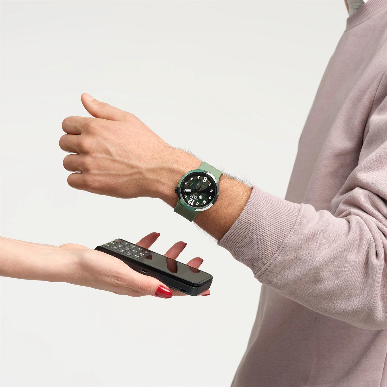 Swatch LOOK RIGHT THRU GREEN PAY! SB05G108-5300 Mens Wristwatch Swatch LOOK RIGHT THRU GREEN PAY! SB05G108-5300 Mens Wristwatch