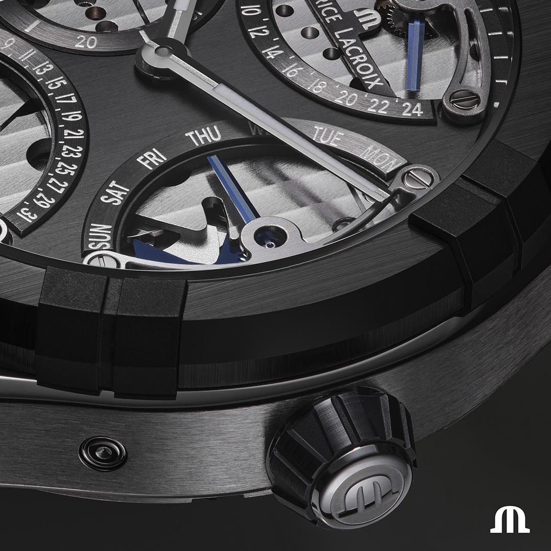 Maurice Lacroix AIKONIC MASTER TRIPLE RETROGRADE AC6068-SSL20-230-2 Cronografo automatico uomo Quadrante a vista