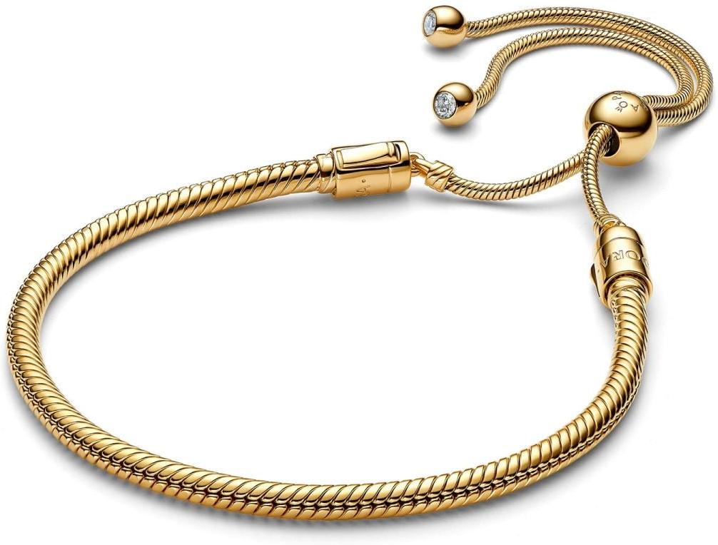 Pandora 14k Gold-plated unique metal blend Silicone Cubic Zirconia Clear 563580C01-2 Damenarmband