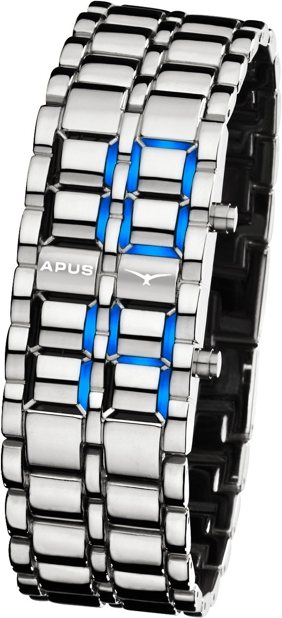 APUS Zeta Silver Blue AS-ZT-SB Led-horloge voor heren Design highlight