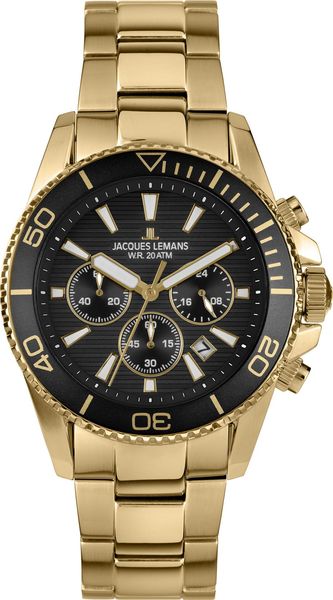 Jacques Lemans Liverpool Diver 1-2206M Herenchronograaf Duikhorloge Jacques Lemans Liverpool Diver 1-2206M Herenchronograaf Duikhorloge