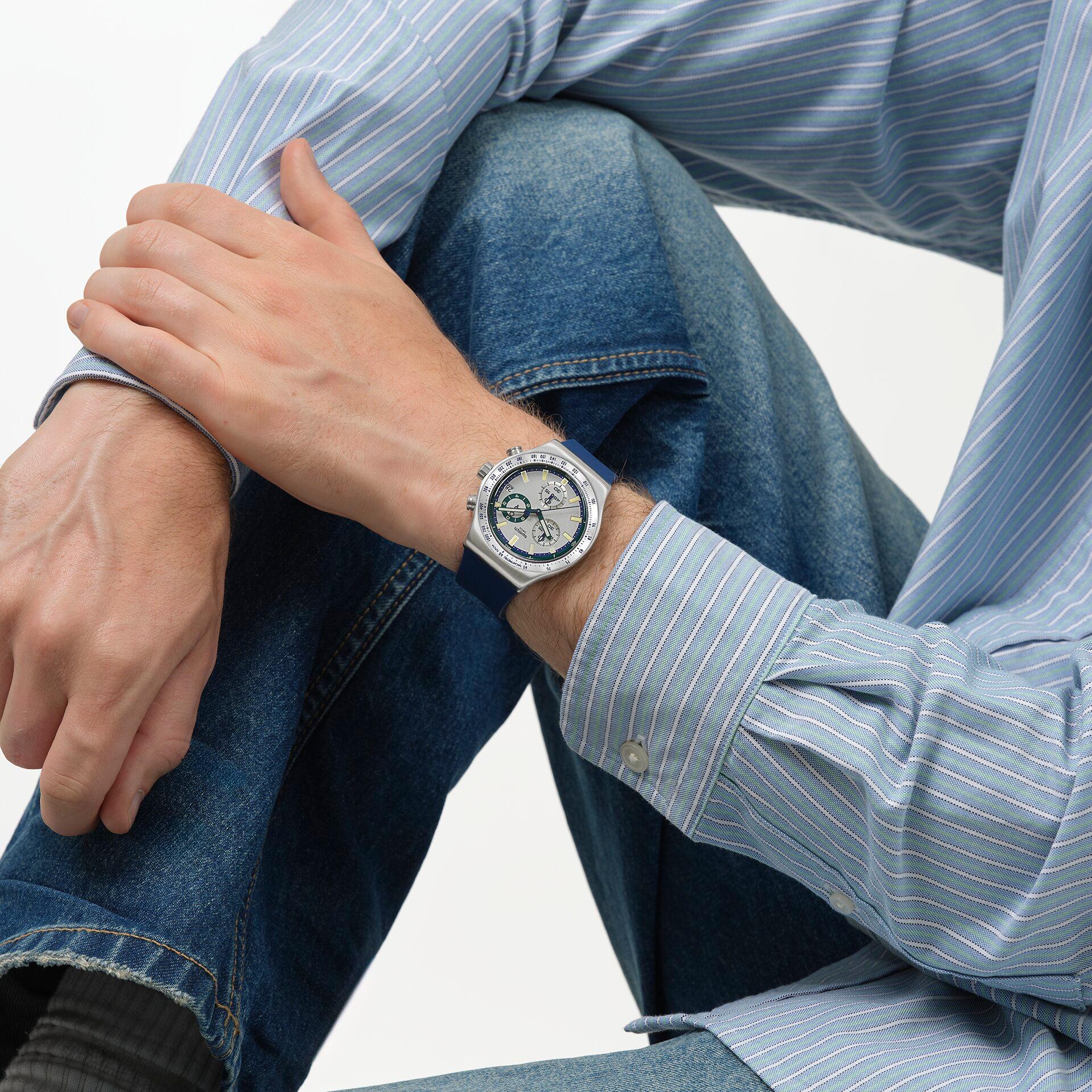 Swatch BLUE REFLECTIVE YVS539 Unisexuhr Mit Wechselband Swatch BLUE REFLECTIVE YVS539 Unisexuhr Mit Wechselband
