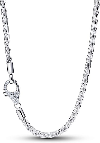 Pandora Pavé Clasp Foxtail Chain Charm Necklace 394463C01 womans necklace Pandora Pavé Clasp Foxtail Chain Charm Necklace 394463C01 womans necklace