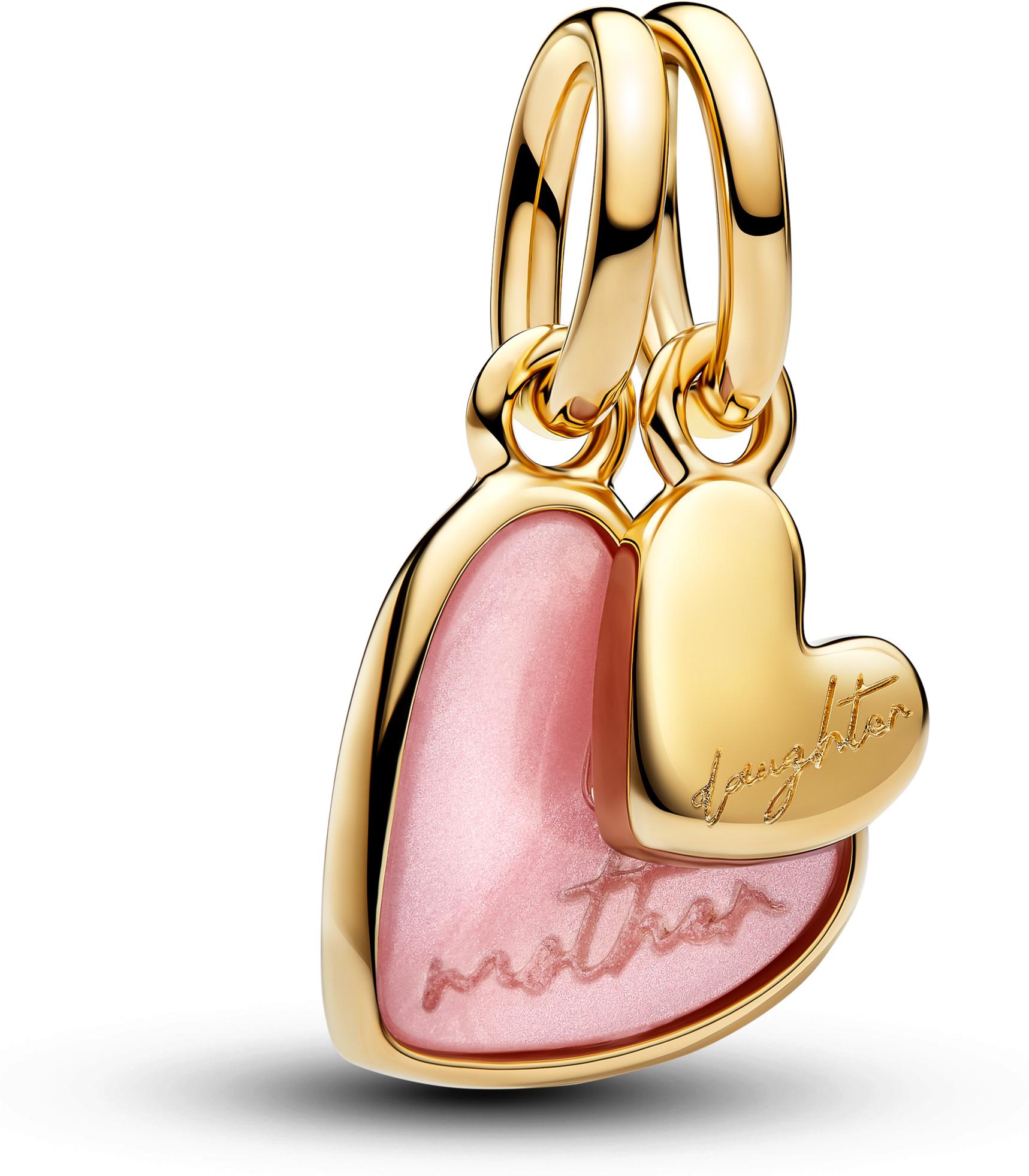 Pandora Pink Mother & Daughter Splittable Dangle Charm 763766C01 Pendente charm Pandora Pink Mother & Daughter Splittable Dangle Charm 763766C01 Pendente charm
