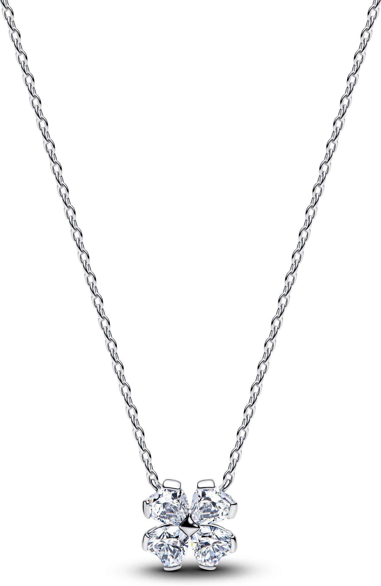 Pandora Sparkling Lucky Clover Pendant Necklace 394502C01 Cadena de cuello para mujeres Pandora Sparkling Lucky Clover Pendant Necklace 394502C01 Cadena de cuello para mujeres
