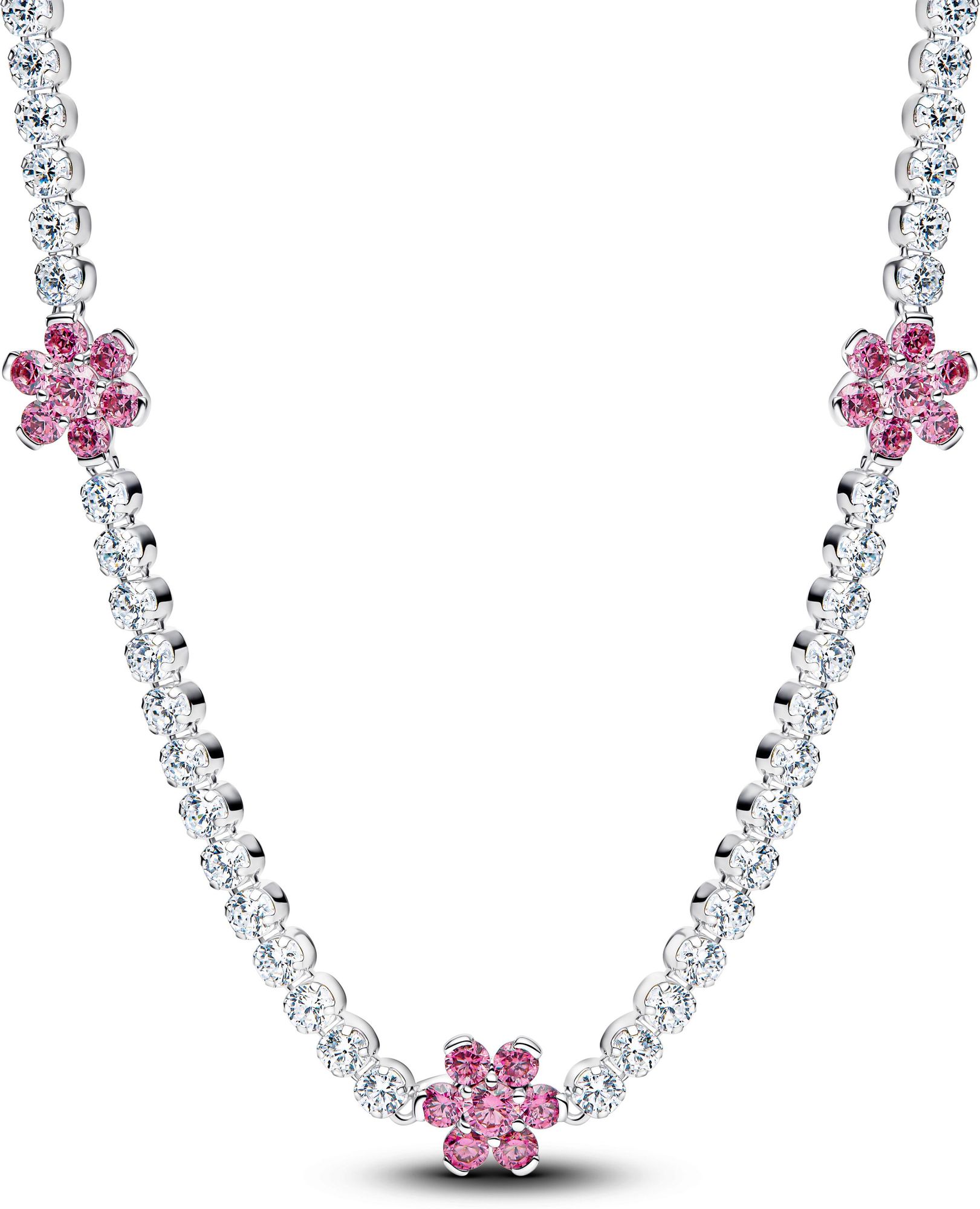 Pandora Pink Flower Tennis Necklace 394561C01 Chaîne de cou pour femmes Pandora Pink Flower Tennis Necklace 394561C01 Chaîne de cou pour femmes