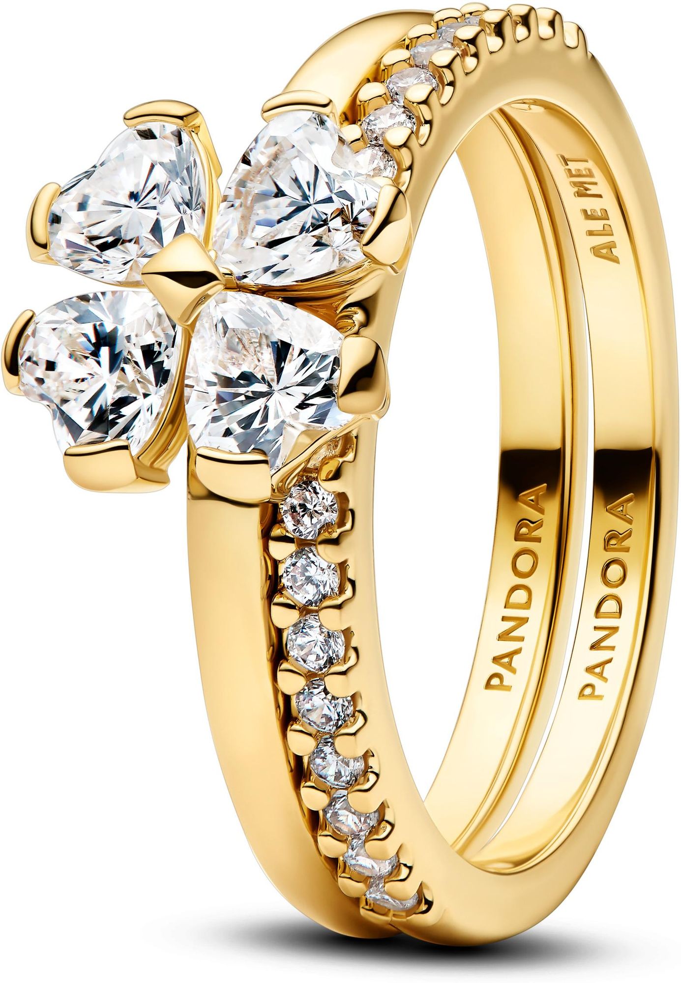 Pandora Sparkling Lucky Clover Splittable Ring 164507C01 womans ring Pandora Sparkling Lucky Clover Splittable Ring 164507C01 womans ring