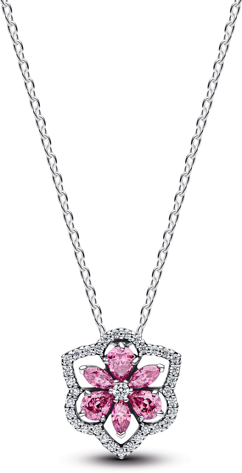 Pandora Herbarium Sparkling Pink Flower Pendant Necklace 394576C01 Halsketting voor dames Pandora Herbarium Sparkling Pink Flower Pendant Necklace 394576C01 Halsketting voor dames