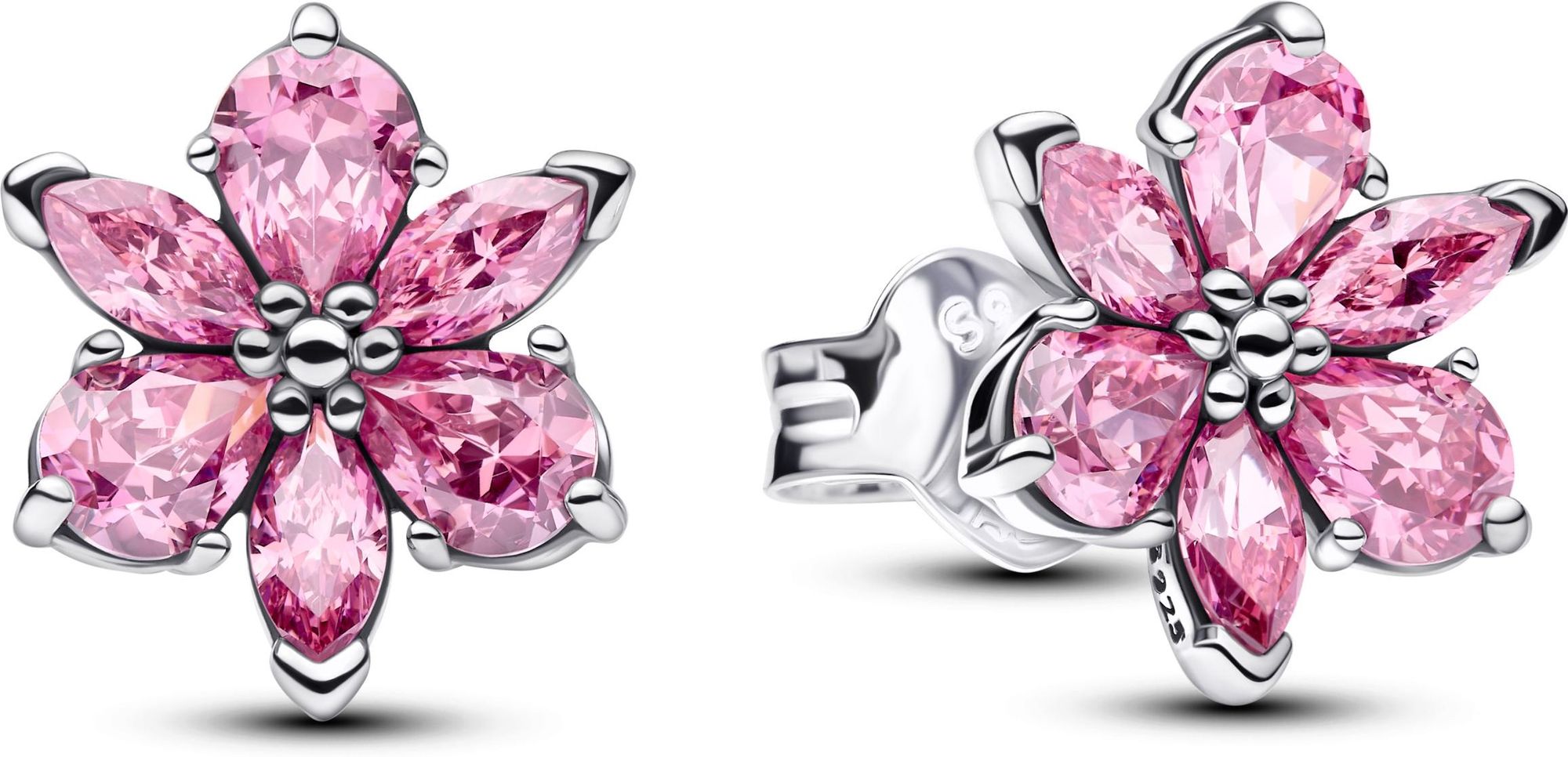 Pandora Herbarium Sparkling Pink Flower Stud Earrings 292633C02 Oorbellen