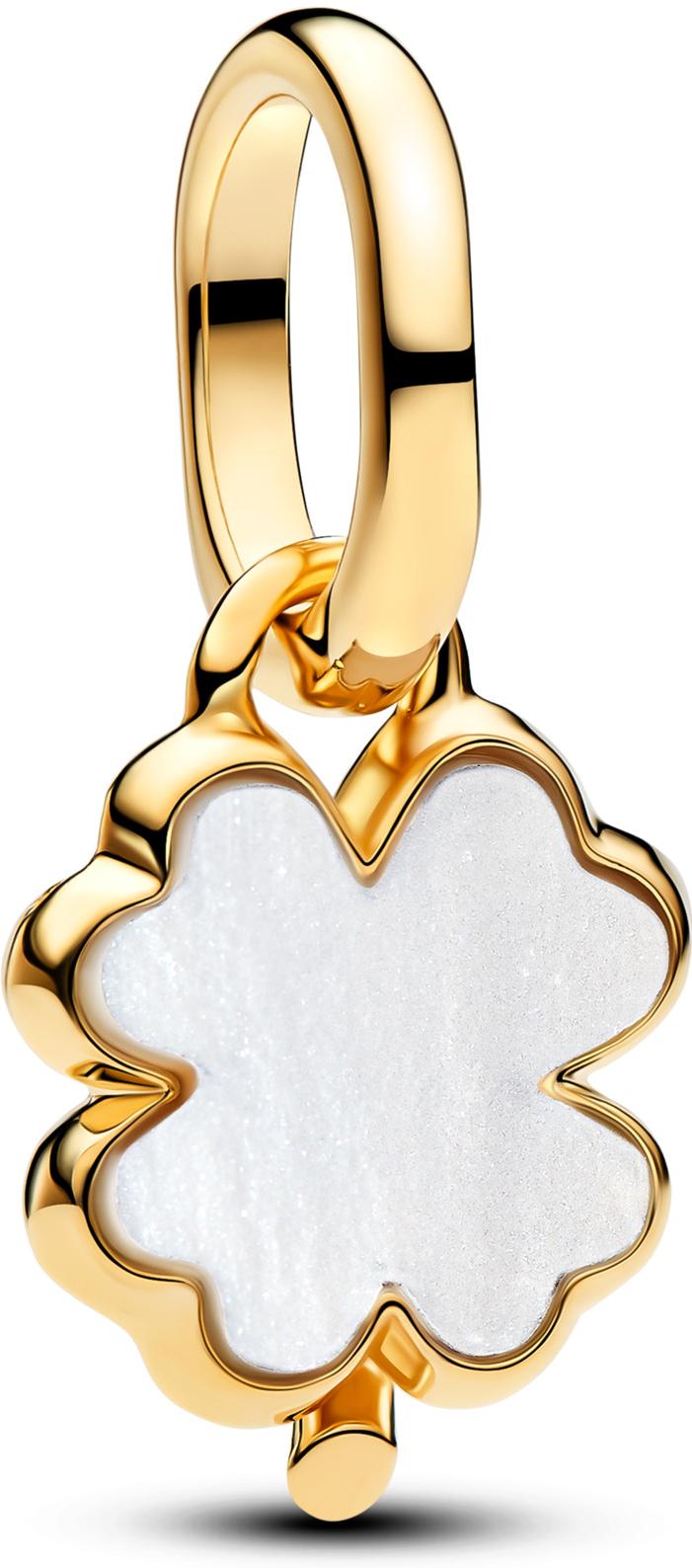 Pandora White Lucky Clover Dangle Charm 764564C01 Charm Anhänger Pandora White Lucky Clover Dangle Charm 764564C01 Charm Anhänger