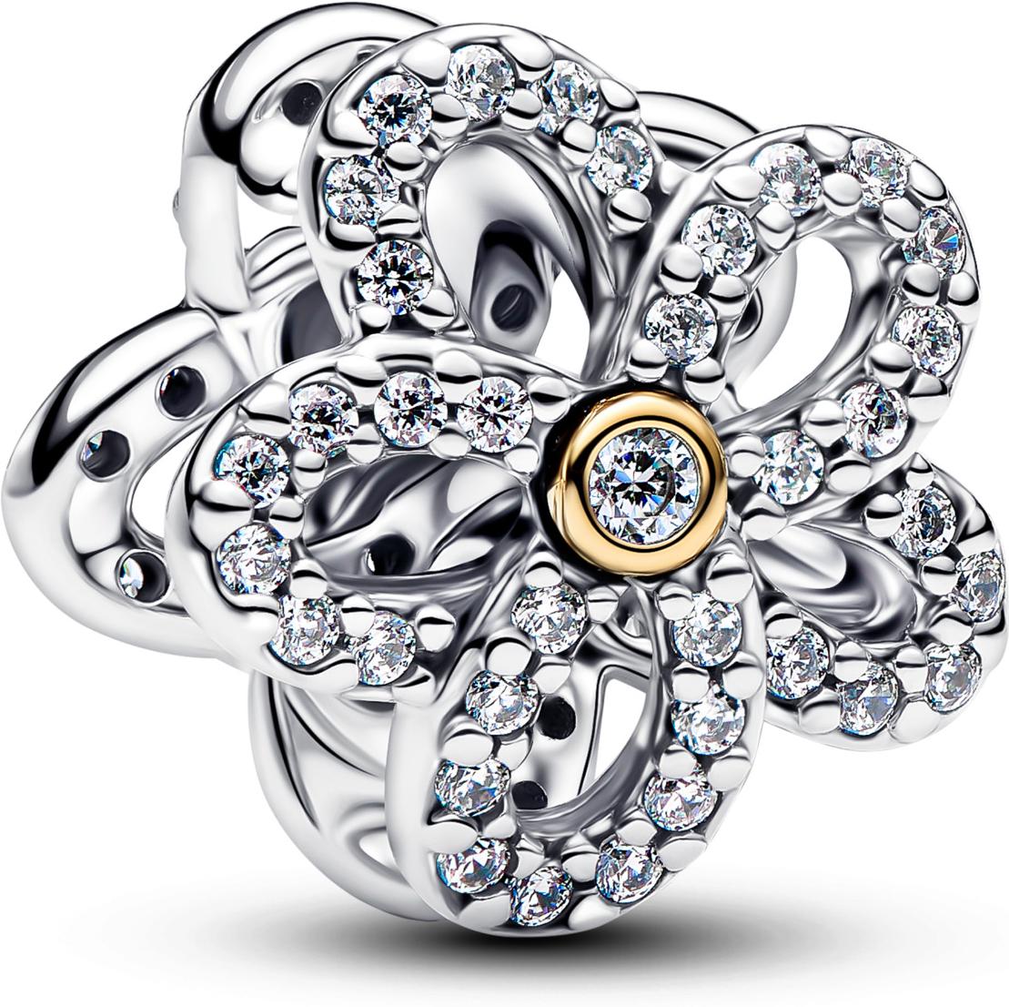 Pandora Pavé Bloem Opengewerkte Bedel 764480C01 Charm Anhänger Pandora Pavé Bloem Opengewerkte Bedel 764480C01 Charm Anhänger