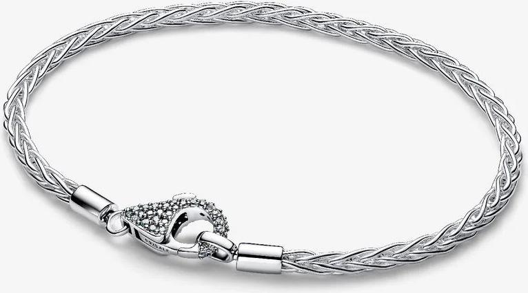 Pandora Pavé Clasp Foxtail Chain Charm Bracelet 594462C01 Pulsera para mujeres Pandora Pavé Clasp Foxtail Chain Charm Bracelet 594462C01 Pulsera para mujeres