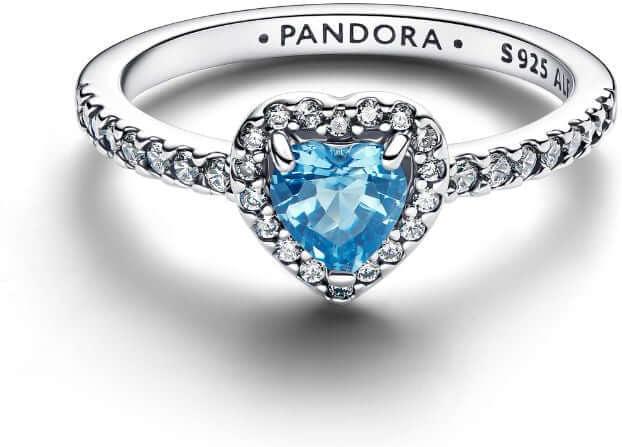 Pandora Elevated Light Blue Heart Ring 198421C10 womans ring Pandora Elevated Light Blue Heart Ring 198421C10 womans ring