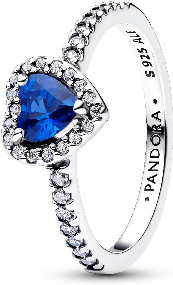 Pandora Elevated Princess Blue Heart Ring 198421C09 womans ring Pandora Elevated Princess Blue Heart Ring 198421C09 womans ring